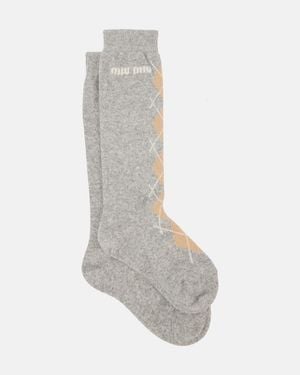 Miu Miu Socken Aus Wolle Und Kaschmir - Weiß