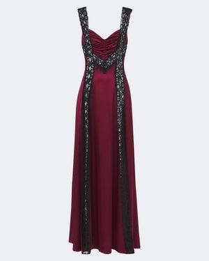 Rodarte Robe Aus Seidensatin Mit Spitze - Lila