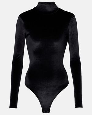 Mugler Body Aus Samt - Schwarz