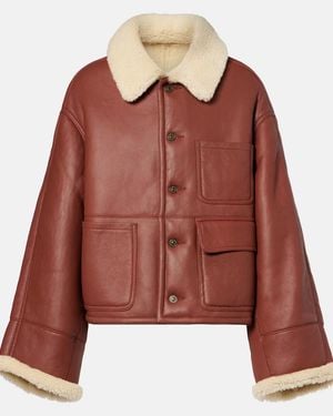 Victoria Beckham Shearling Jacket - Red