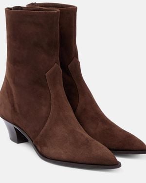 Aquazzura Brunswick Suede Ankle Boots - Brown