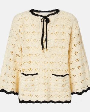 Zimmermann Aster Crochet Cotton Top - Natural