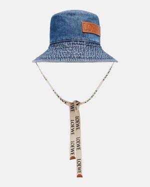 Loewe Paula's Ibiza Logo Denim Bucket Hat - Blue