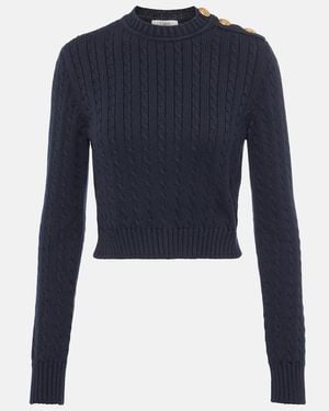 Chloé Cropped Pullover Aus Baumwolle - Blau