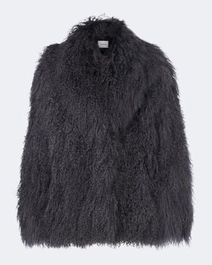 Yves Salomon Veste Oversize En Shearling - Noir