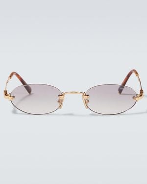 Miu Miu Oval Sunglasses - Metallic