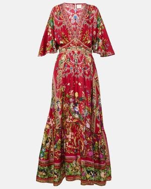CAMILLA Printed Silk Maxi Dress - Red