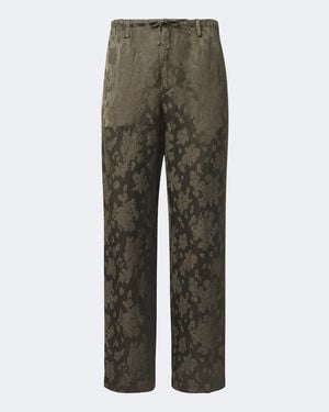 Dries Van Noten Jacquard Straight Trousers - Green