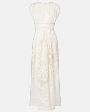 Zimmermann Daylight Embroidered Linen Maxi Dress - White