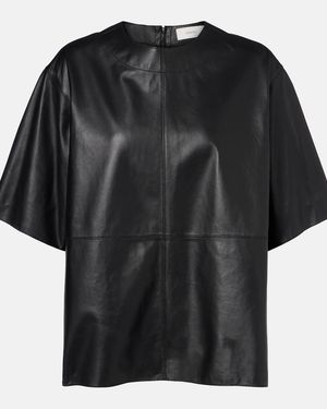 JOSEPH Tanjic Leather Top - Black