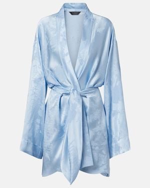 Balenciaga Silk Wrap Dress - Blue