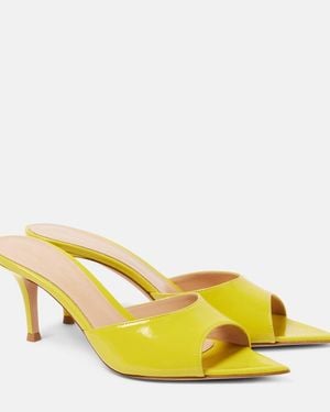 Gianvito Rossi Pat 70 Leather Mules - Yellow