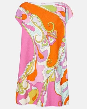 PUCCI Orchidee Cotton-Blend Terry Minidress - Pink