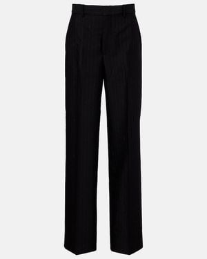 Gucci Wool Wide-Leg Trousers - Black