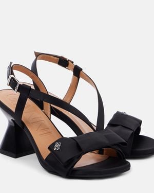 Ganni Big Bow High Heeled Sandals - Black
