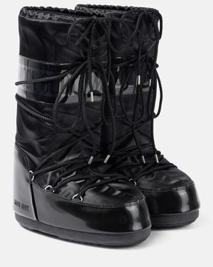 Moon Boot Icon Glance Satin Snow Boots - Black