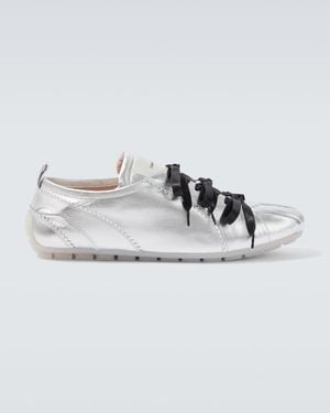 Simone Rocha Ballerina Grip Metallic Leather Trainers