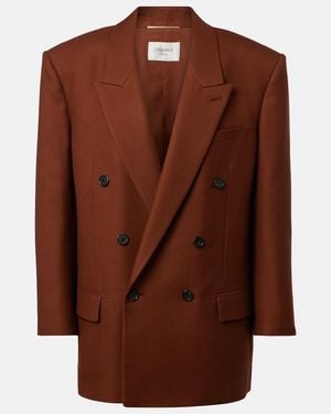 Saint Laurent Double-Breasted Cashmere Blazer - Brown
