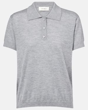 Lisa Yang Nai Knitted Cashmere Polo Shirt - Grey