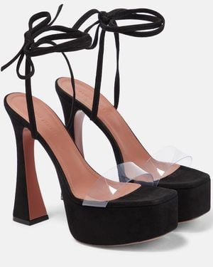 AMINA MUADDI Sita Suede Platform Sandals - Black