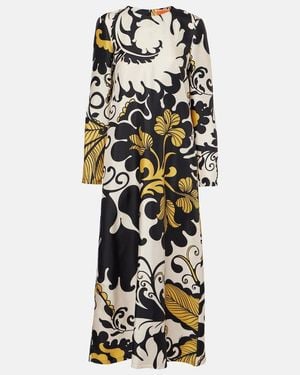 La DoubleJ Swing Printed Silk Twill Midi Dress - Multicolor