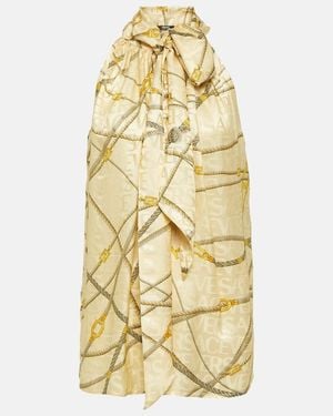 Versace Bow-Detail Top - Metallic