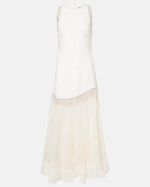 Jonathan Simkhai Zakaria Mesh-Trimmed Maxi Dress - White
