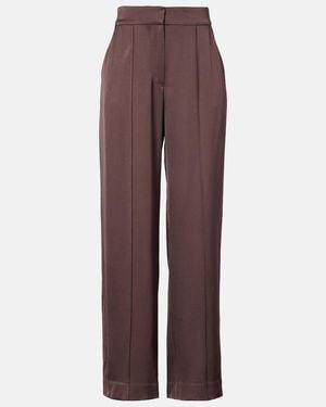 Jonathan Simkhai Kyra High-Rise Satin Wide-Leg Pants - Brown