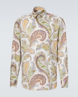 Etro Paisley Cotton Poplin Shirt - White