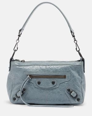 Balenciaga Sac Le City Moto Mini En Cuir - Bleu