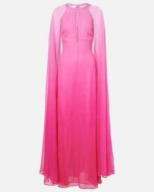 Tom Ford Ombre Cutout Silk Crepon Gown - Pink