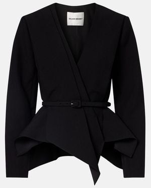 Roland Mouret Blazer Asimetrico De Crepe Drapeado - Negro