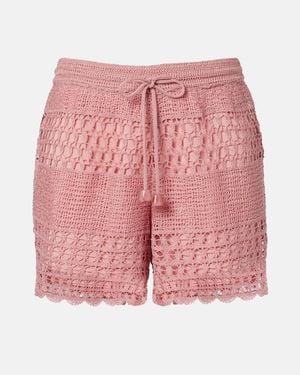 Zimmermann Wanderlust Crochet Shorts - Pink