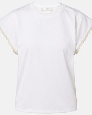 FRAME T-Shirt The Crochet Aus Baumwoll-Jersey - Weiß