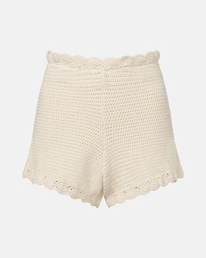 Posse Dylan Crochet Scalloped Shorts - Natural