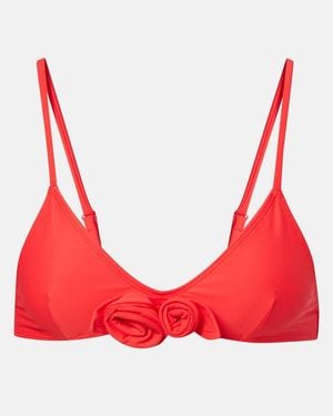 Coperni Flower Floral-Applique Bikini Top - Red