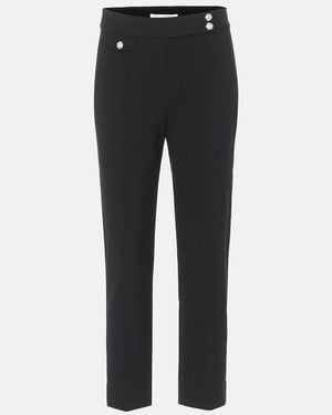 Veronica Beard Renzo High-Rise Slim Cropped Trousers - Black