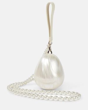 Simone Rocha Egg Embellished Clutch - White