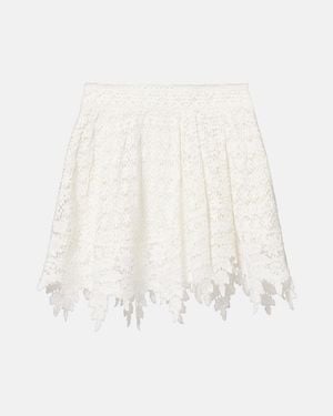 Isabel Marant Hanta Floral Cotton Lace Miniskirt - White