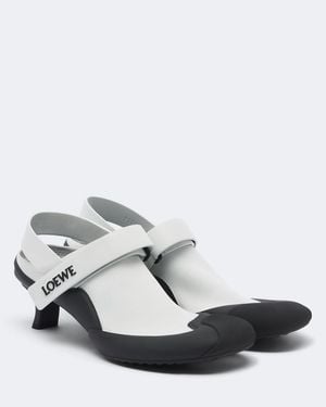 Loewe Dive Slingback Leather Pumps - White