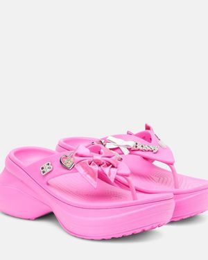 Balenciaga X Crocs Jibbitz Platform Thong Sandals - Pink