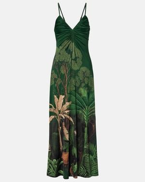 Johanna Ortiz Vestido Midi De Jersey Estampado - Verde