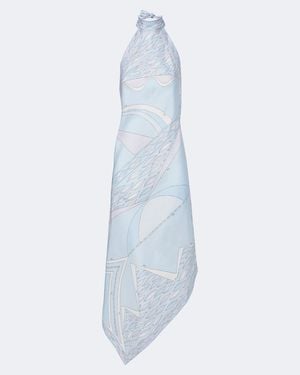 PUCCI Midikleid Dune Aus Seiden-Twill - Blau
