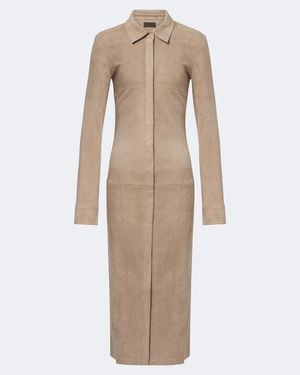 Stouls Hemdblusenkleid Becky Aus Veloursleder - Natur