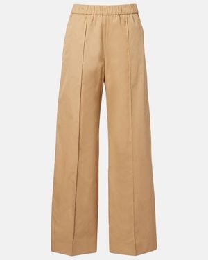 Jil Sander Cotton Drill Wide-Leg Trousers - Natural