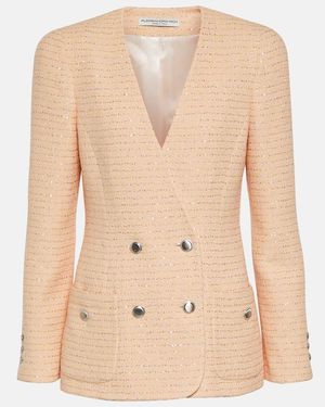 Alessandra Rich Jacke Aus Boucle - Natur