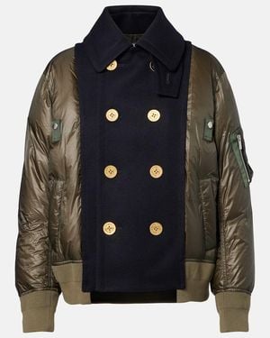 Sacai Double-Breasted Down Jacket - Blue