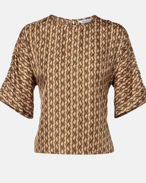 Max Mara Nordica Printed Silk Blouse - Brown