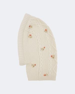 Magda Butrym Floral Wool And Cashmere Balaclava - White