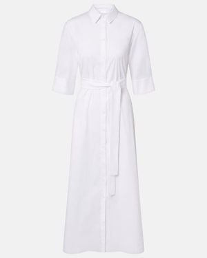 Max Mara Cognac Cotton-Blend Midi Dress - White